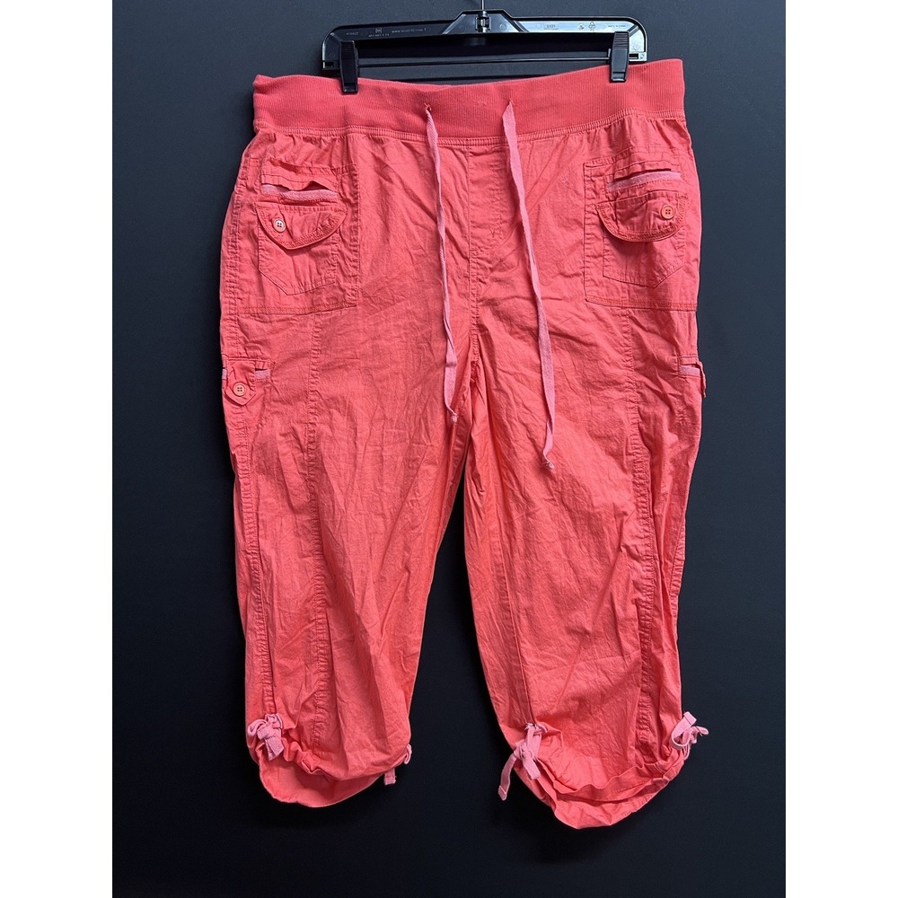 Ladies‎ Capri Pants coral Pull On plus sz 3X Lightweight